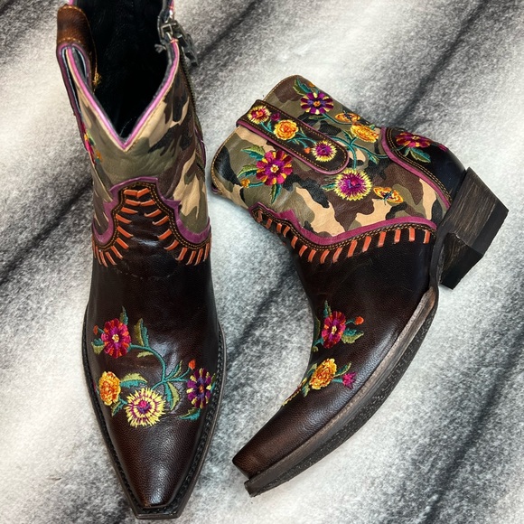 { Double D Ranch Old Gringo } Cosmic Camo Chocolate/Camouflage Western Boots - Picture 4 of 16